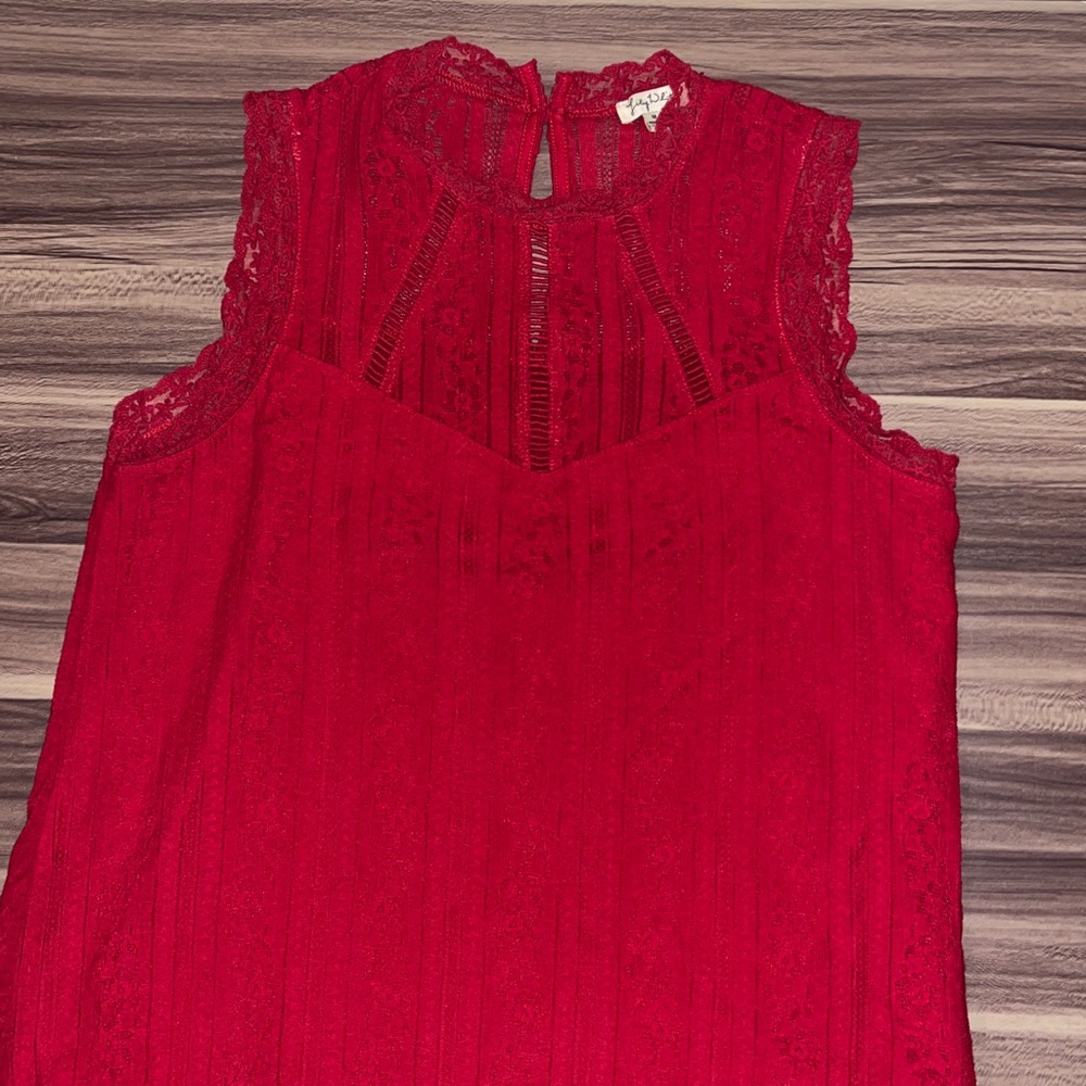 Red lace tank top. - Picture 2 of 12
